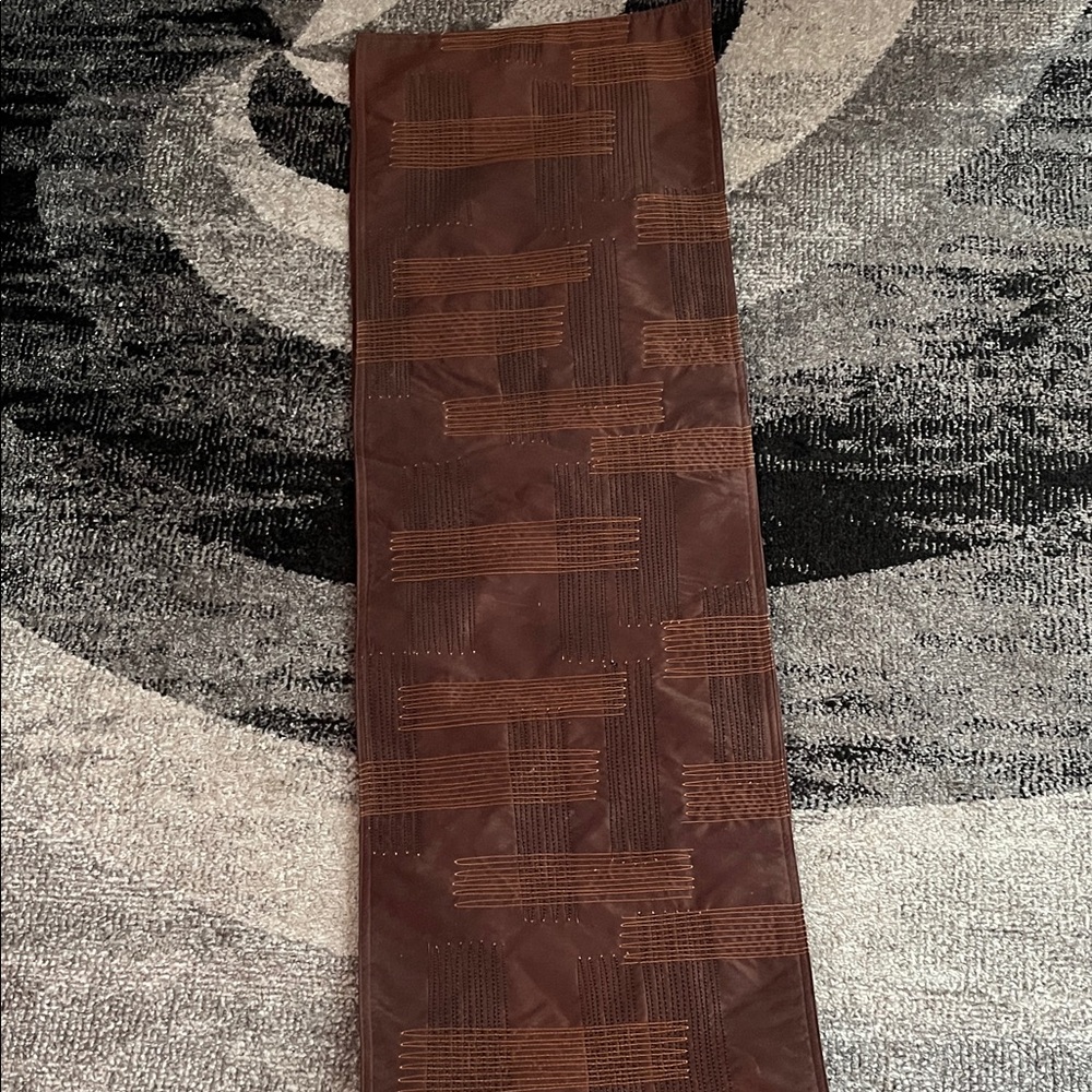 Brown Patterned Table Runner